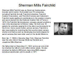 Sherman Mills Fairchild