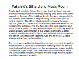 Fairchild's Billiard and Music Room